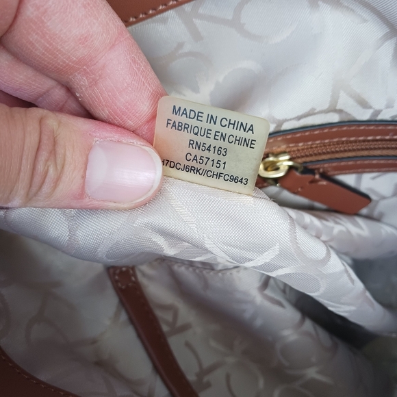 Calvin Klein Lyla Monogram Double Zip Shoulder Bag Purse Removable Strap - Picture 9 of 12